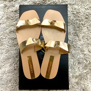 KAANAS Bow Sandals Golden (new and flawless)